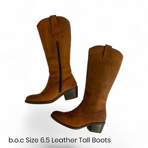 b.o.c. Women's Brown Leather Tall Boots Size 6.5